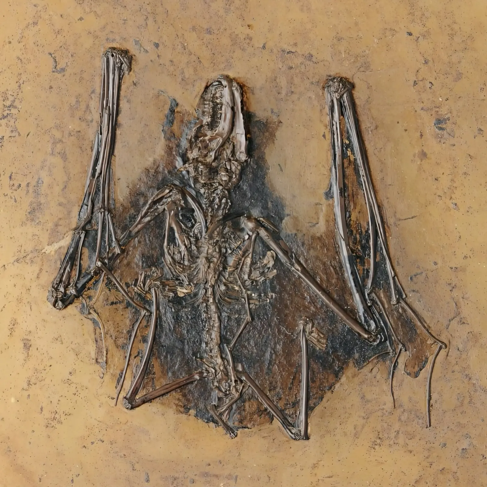 Fossile Fledermaus aus der Grube Messel